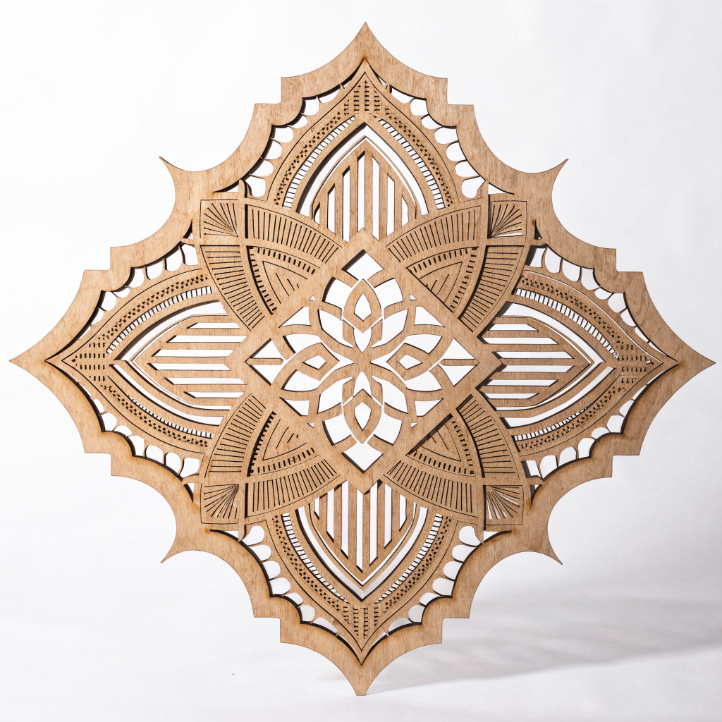 Painel decorativo em MDF cortado a laser